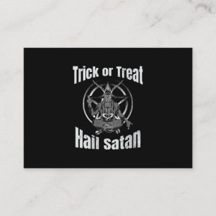 Trick or treat Hail Satan Pentagramgeit Visitekaartje