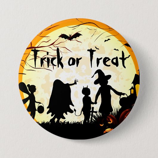 Trick or treat Halloween 2¼-inch ronde Button (Voorkant)