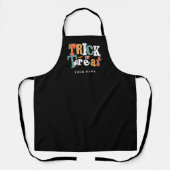 Trick Or Treat Halloween Aangepaste Naam Schort (Voorkant)