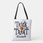 Trick or treat Halloween Aangepaste naam Tote Bag (Achterkant)