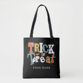 Trick Or Treat Halloween Aangepaste naam Tote Bag (Voorkant)