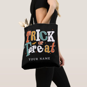 Trick Or Treat Halloween Aangepaste naam Tote Bag