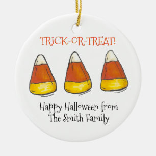 Trick or treat Halloween Autumn Candy Corn Snoepje Keramisch Ornament