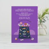 Trick or treat Halloween Bag Invitation Kaart (Staand voorkant)