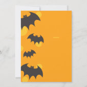 Trick or treat, Halloween Bats Invitation Kaart (Achterkant)