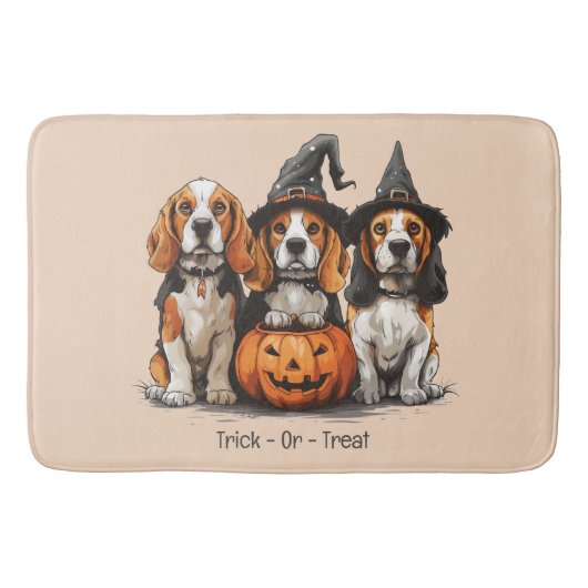 Trick or treat Halloween Beagle Dogs Badmat (Voorkant)