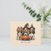 Trick or treat Halloween Beagle Dogs Briefkaart (Staand voorkant)