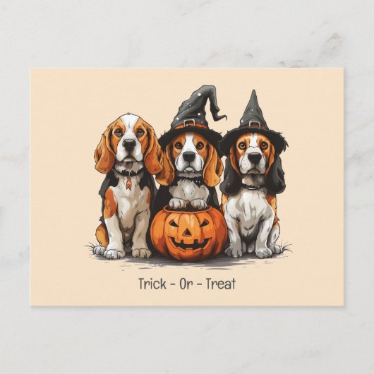Trick or treat Halloween Beagle Dogs Briefkaart (Voorkant)