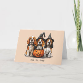 Trick or treat Halloween Beagle Dogs Kaart
