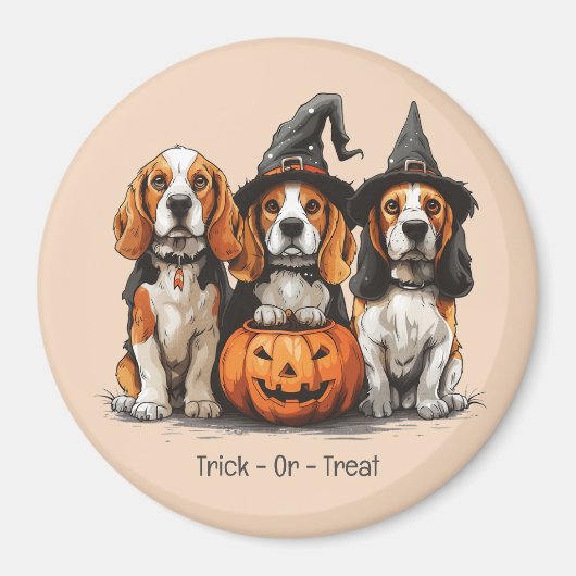 Trick or treat Halloween Beagle Dogs Magneet (Voorkant)