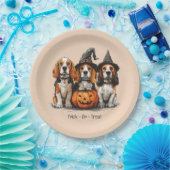 Trick or treat Halloween Beagle Dogs Papieren Bordje (Feest)