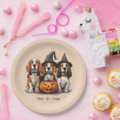 Trick or treat Halloween Beagle Dogs Papieren Bordje (Feest)