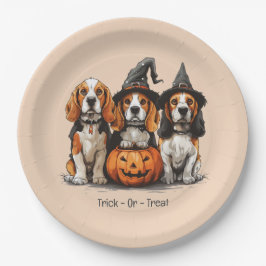 Trick or treat Halloween Beagle Dogs Papieren Bordje