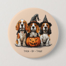 Trick or treat Halloween Beagle Dogs Ronde Button 7,6 Cm