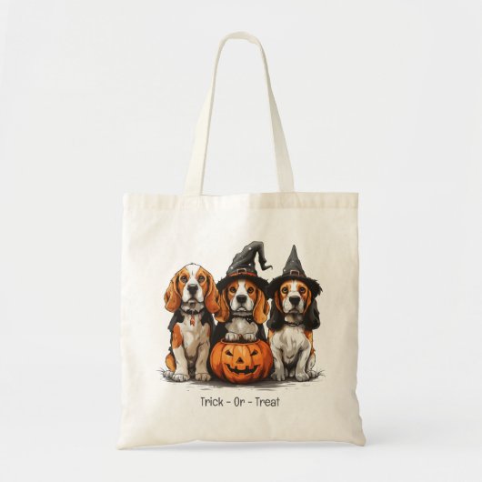 Trick or treat Halloween Beagle Dogs Tote Bag (Voorkant)