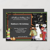 Trick or treat Halloween Birthday Kaart (Voorkant / Achterkant)