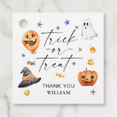 Trick or treat Halloween Birthday Party Bedankjes Labels (Voorkant)