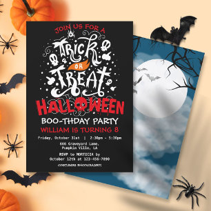 Trick or treat Halloween Birthday Party Kaart