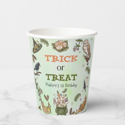 Trick or treat Halloween Birthday Party Papieren Bekers (Voorkant)