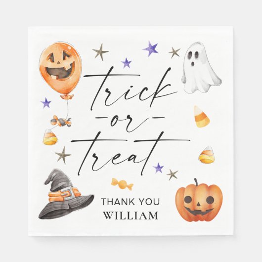 Trick or treat Halloween Birthday Servet (Voorkant)