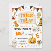 Trick or treat Halloween Birthday Uitnodiging (Voorkant)