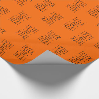 Trick-or-Treat Halloween Black op Sinaasappel Cadeaupapier