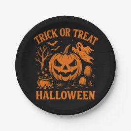 Trick or treat Halloween-Borden Papieren Bordje