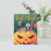 Trick or treat Halloween Briefkaart (Staand voorkant)
