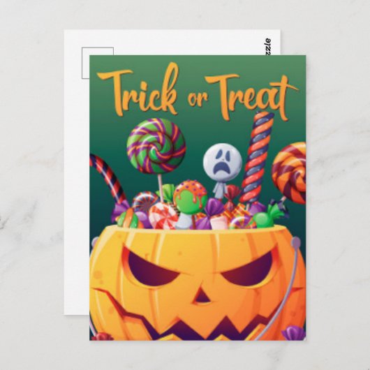 Trick or treat Halloween Briefkaart (Voorkant / Achterkant)