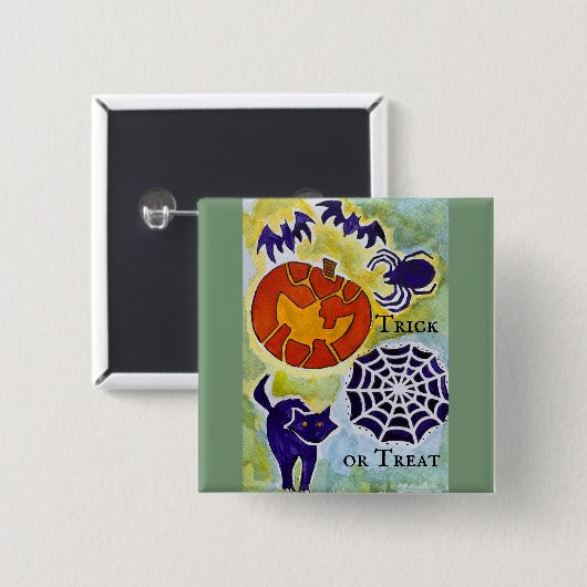 Trick or treat Halloween Button (Voorkant /achterkant)