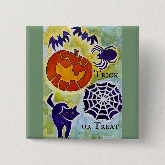 Trick or treat Halloween Button (Voorkant)