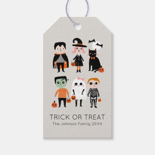 Trick or treat halloween cadeaulabel (Voorkant)