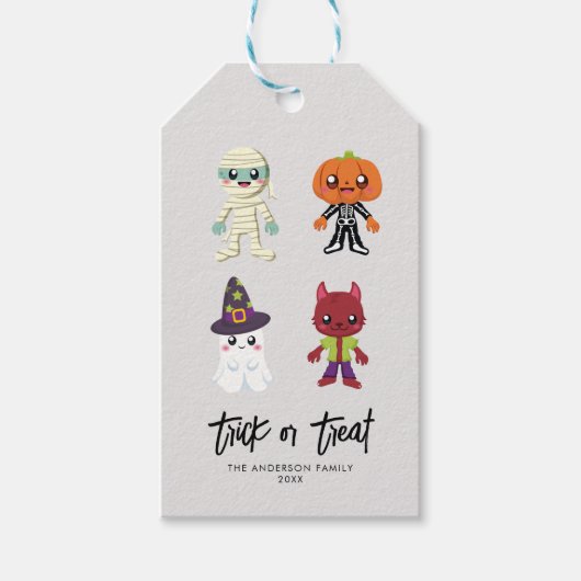 Trick or treat Halloween cadeaulabels (Voorkant)
