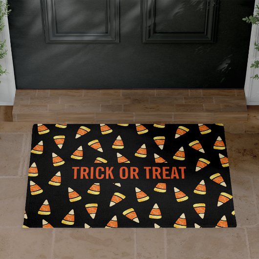 Trick or treat Halloween Candy Corn Print Deurmat