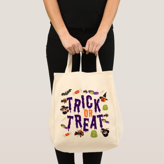 Trick or treat Halloween Canvas tas - Schattige en (Voorkant (product))