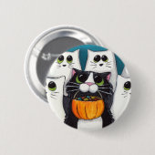 trick or treat Halloween Cat en Ghosts Ronde Button 5,7 Cm (Voorkant /achterkant)