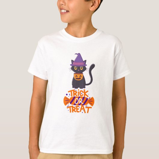 Trick or treat Halloween Cat T-shirt (Voorkant)