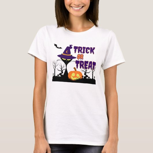 Trick or Treat - Halloween Cat - Woman's T-Shirt (Voorkant)