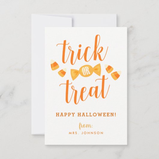 Trick or treat Halloween Classroom-kaarten Kaart (Voorkant)