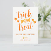 Trick or treat Halloween Classroom-kaarten Kaart (Staand voorkant)