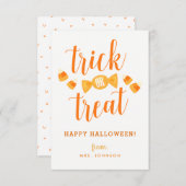 Trick or treat Halloween Classroom-kaarten Kaart (Voorkant / Achterkant)