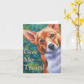 Trick or treat Halloween Corgi Kaart (Gele Bloem)