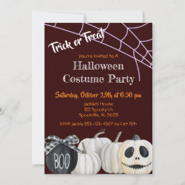 Trick or treat Halloween Costume Party Invitation Kaart