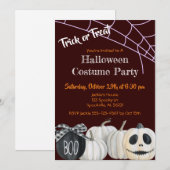 Trick or treat Halloween Costume Party Invitation Kaart (Voorkant / Achterkant)