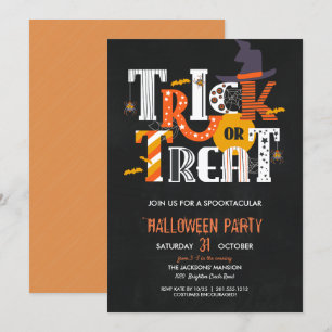 Trick or treat Halloween Costume Party Kaart