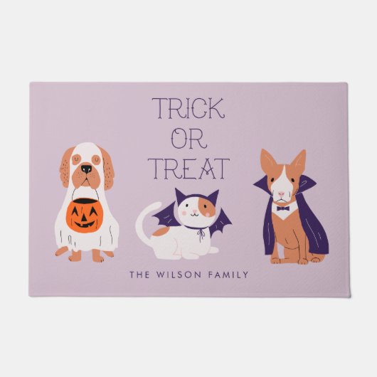 trick or treat Halloween Costume Pets Deurmat (Voorkant)