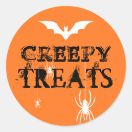 Trick or treat Halloween Creepy Bats Spiders Ronde Sticker