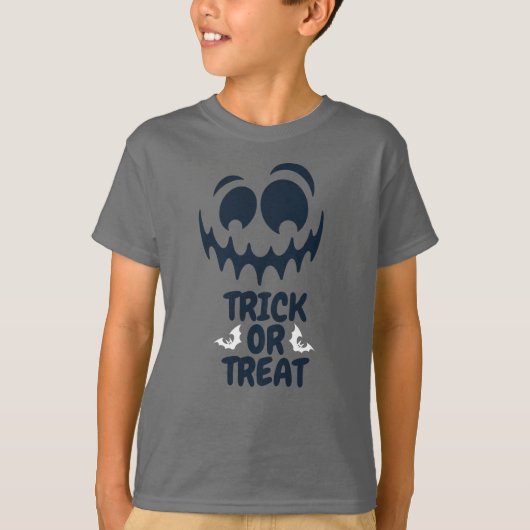Trick or treat Halloween Creepy Funny Face T-shirt (Voorkant)