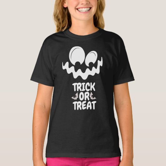Trick or treat Halloween Creepy Funny Face T-shirt (Voorkant)