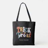 Trick or treat Halloween Custom Name Tote Bag (Achterkant)